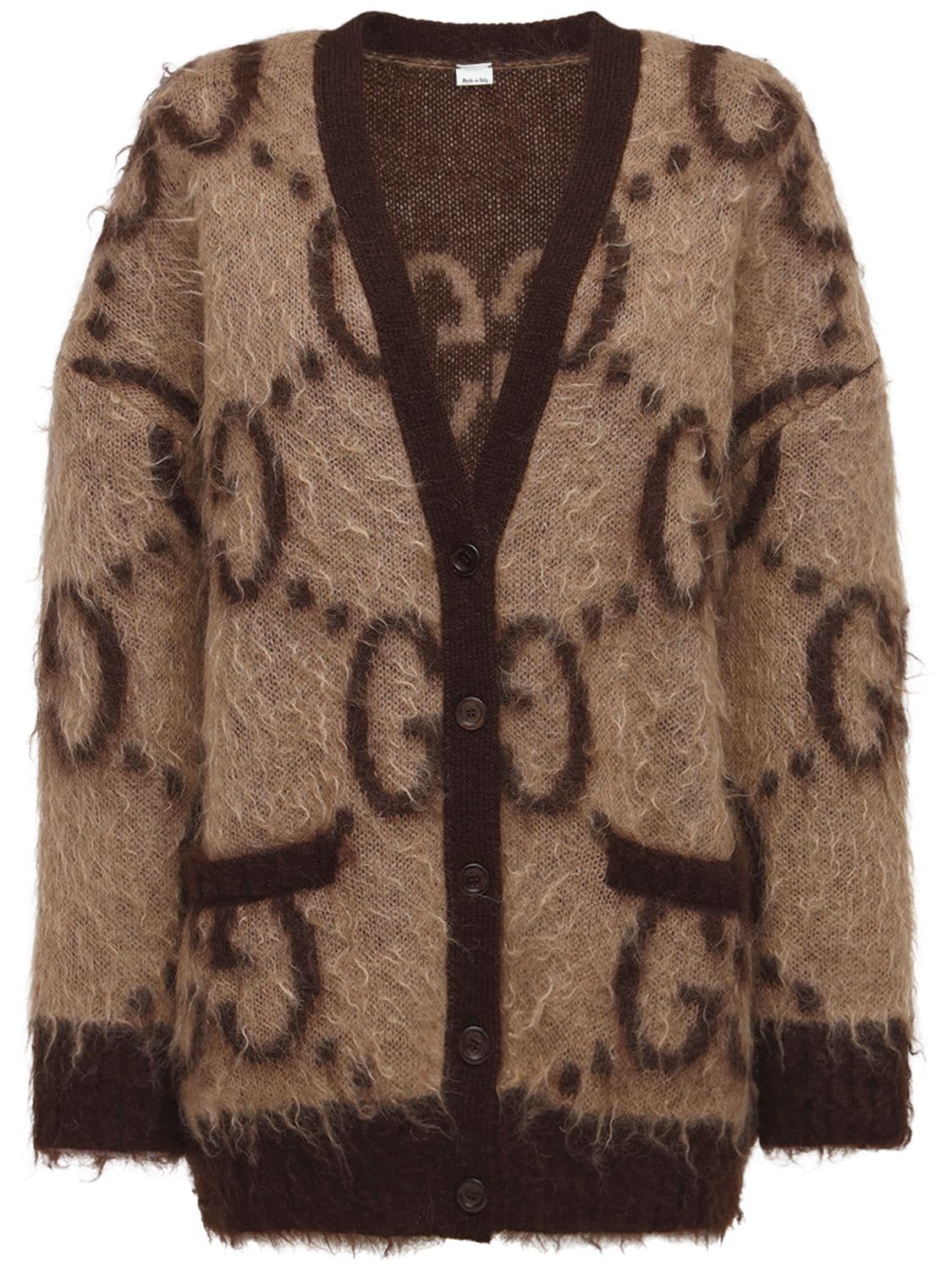 GUCCI Oversized Gg Mohair Blend Knit Cardigan