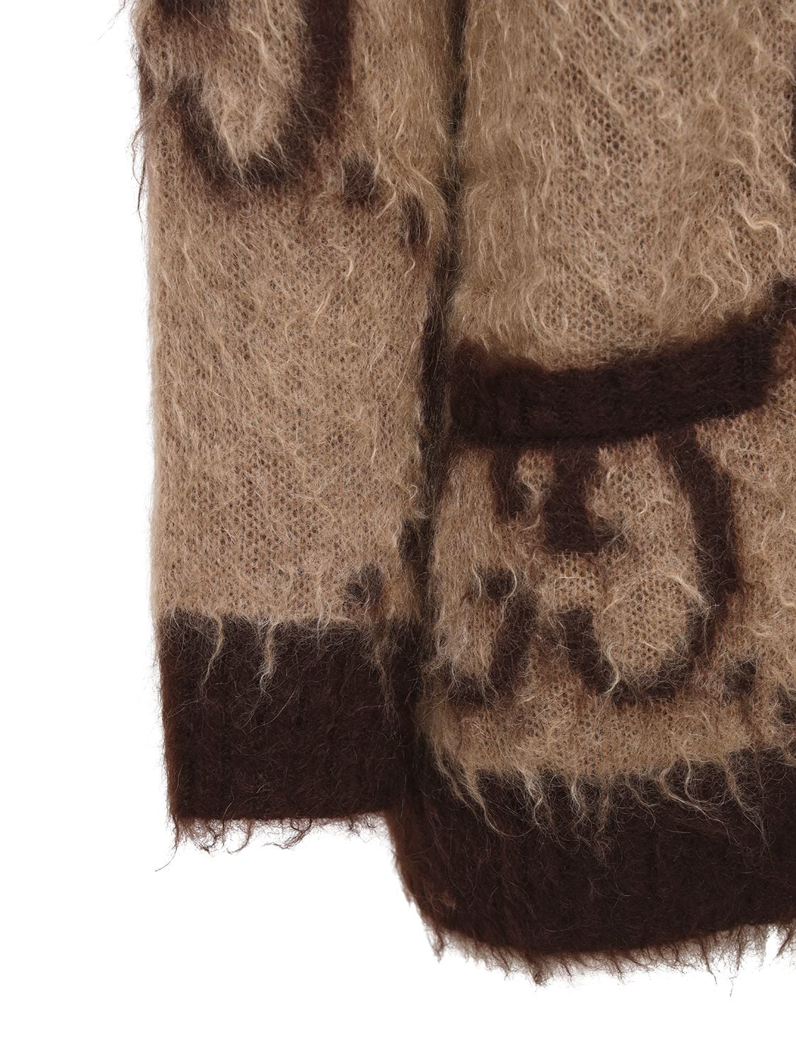 Gucci Reversible Beige & Brown Mohair Oversized Gg Cardigan | ModeSens