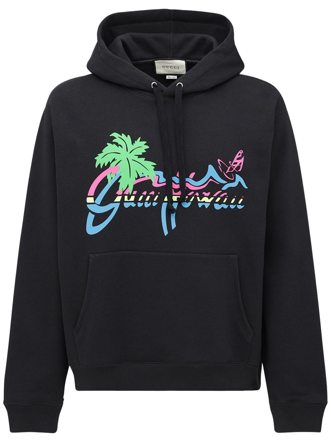 GUCCI HAWAII PRINT COTTON SWEATSHIRT HOODIE,72IH0K038-MTE0MG2