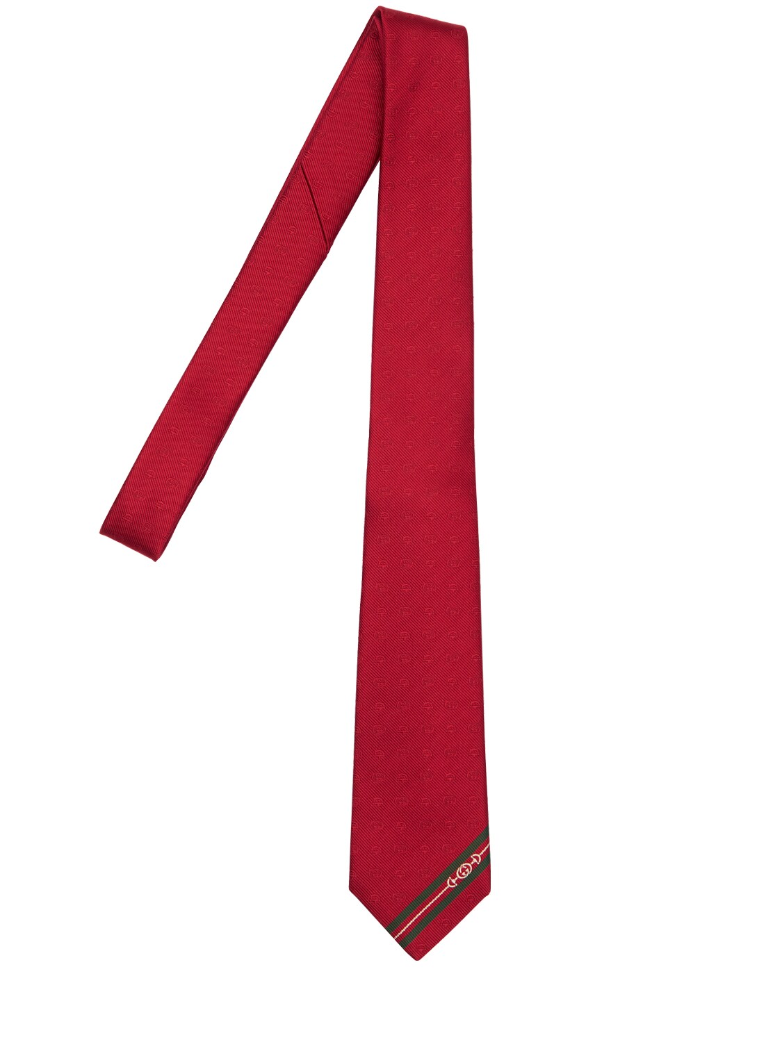 Gucci 7cm Gg Logo Silk Tie In Red,red