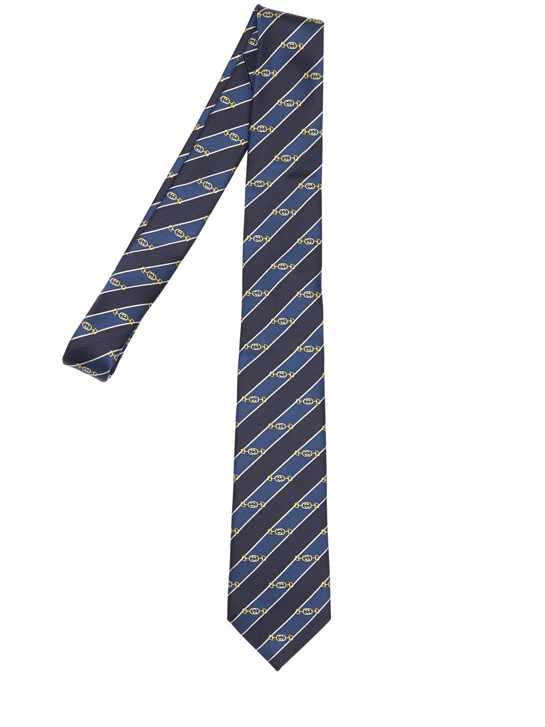 7cm Gg Interlocking Striped Silk Tie