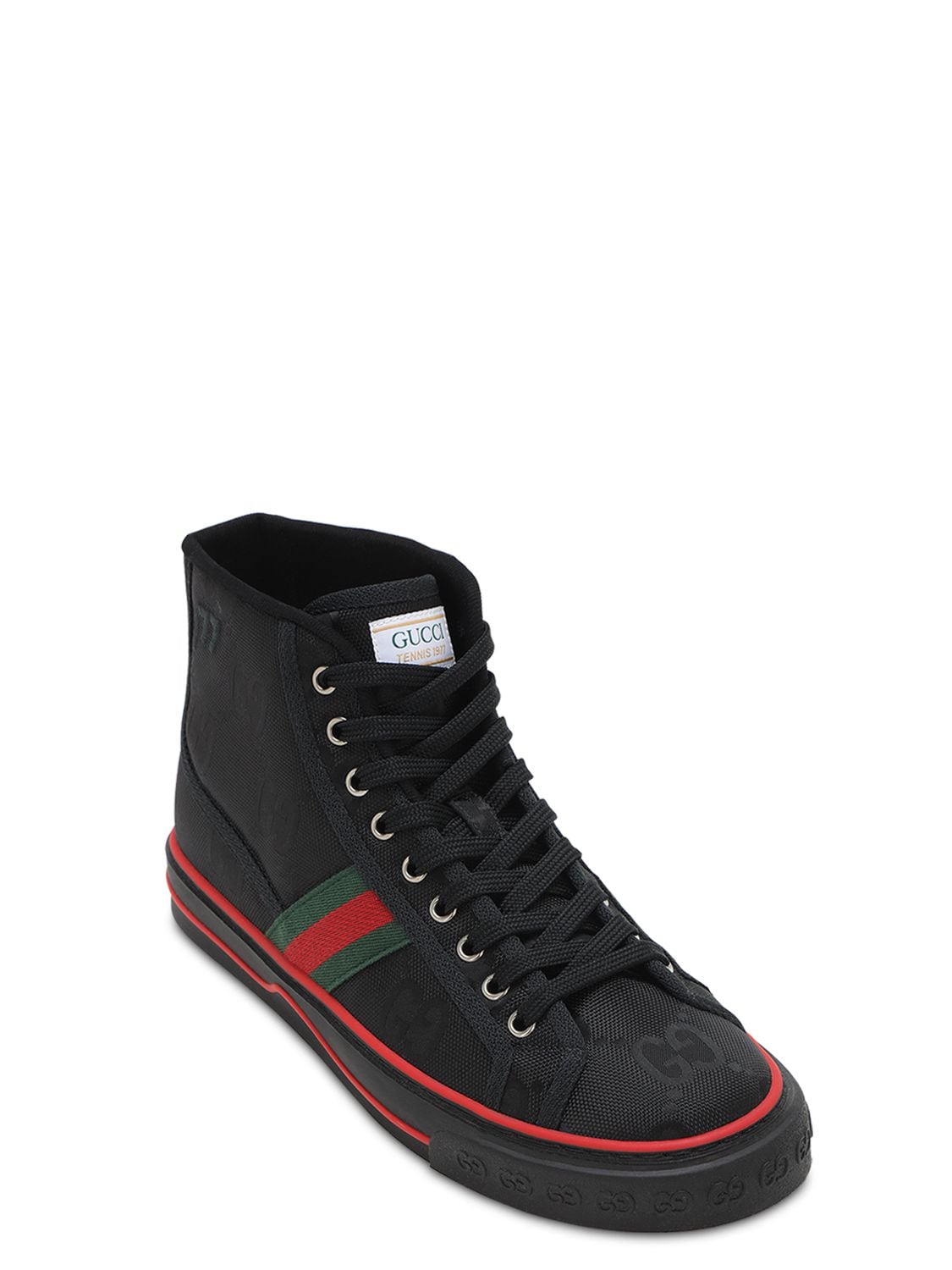 Shop Gucci Off The Grid Tennis 1977 Econyl Sneakers In Black
