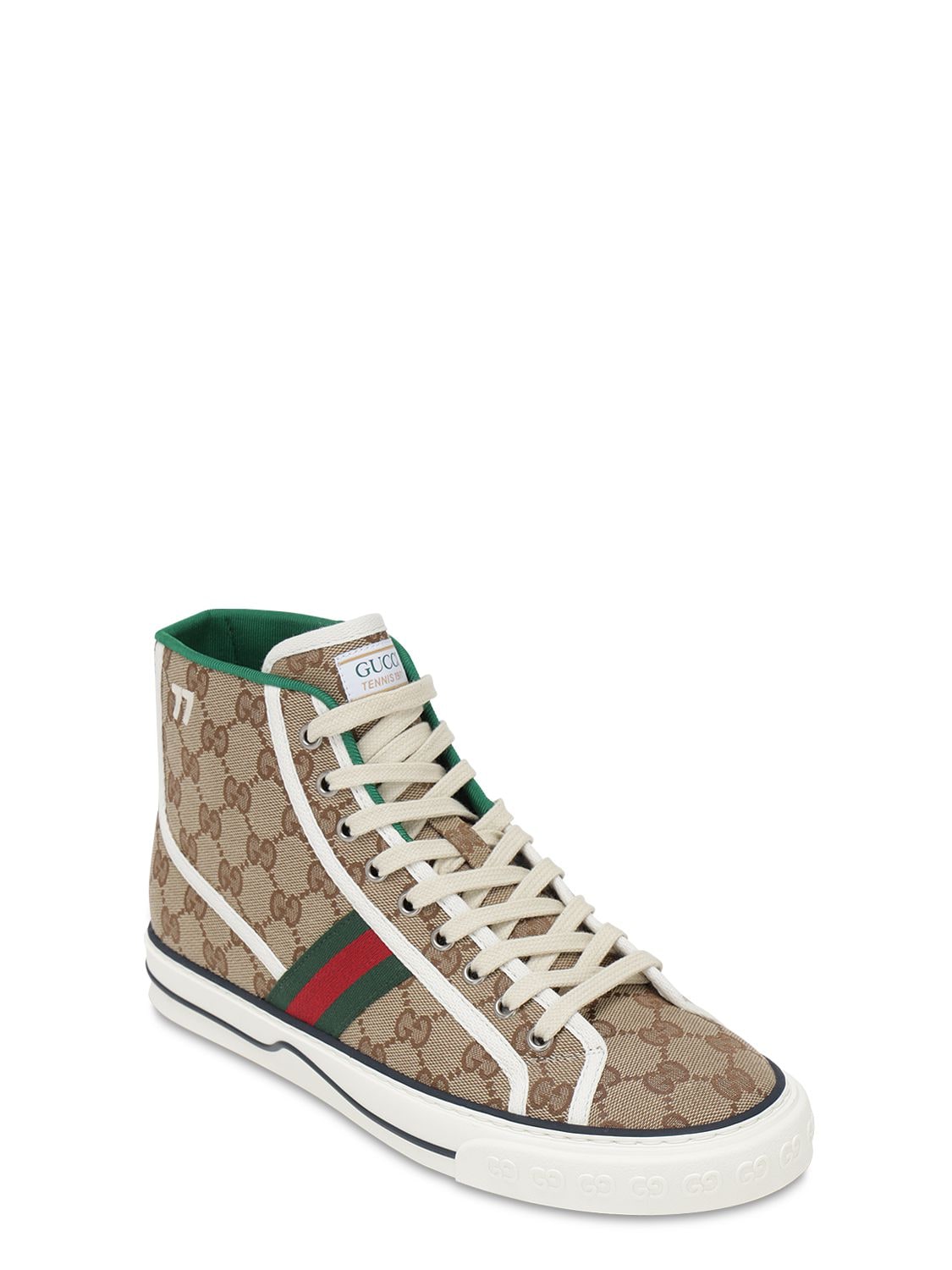 Shop Gucci Tennis 1977 Gg Canvas Sneakers In Beige
