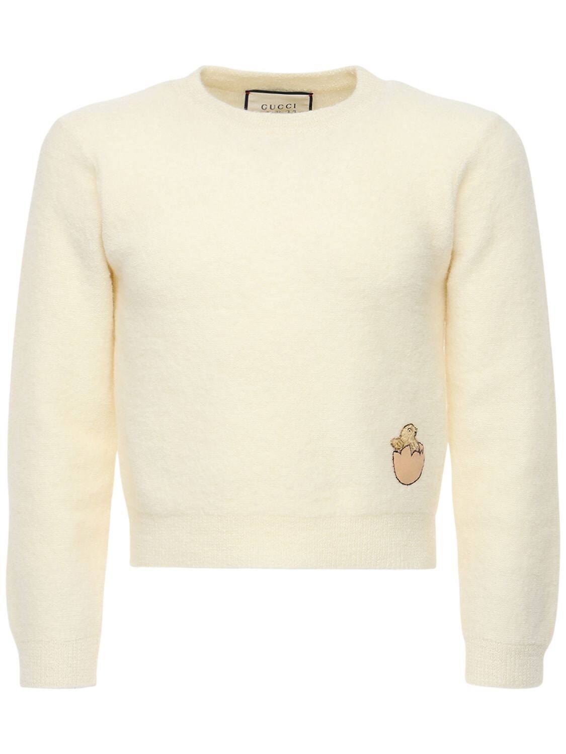 Embroidered Patch Wool Knit Sweater