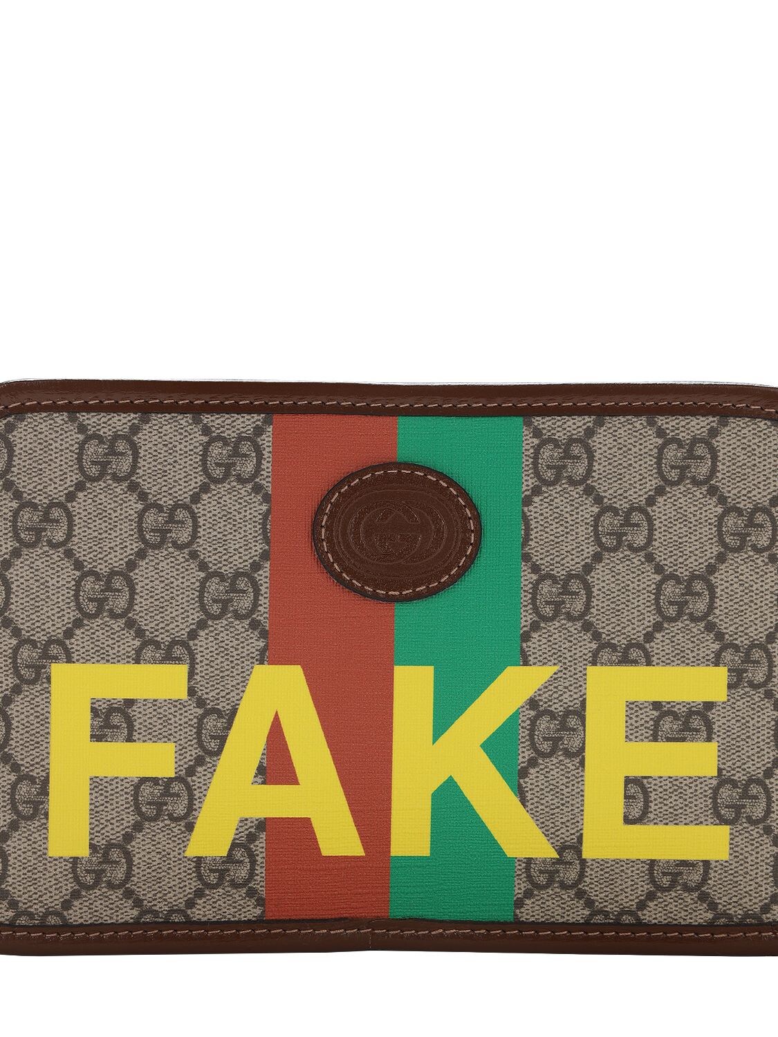 Gucci Gg Supreme Fake Not Toiletry Bag In Beige | ModeSens