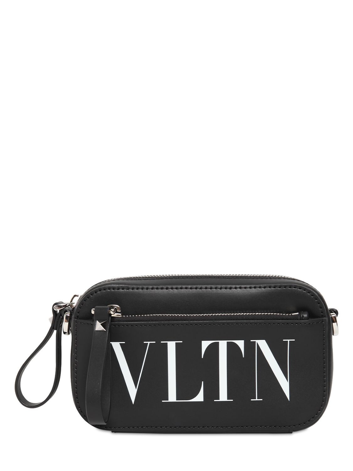 Valentino Garavani Logo Print Leather Belt Bag In Black
