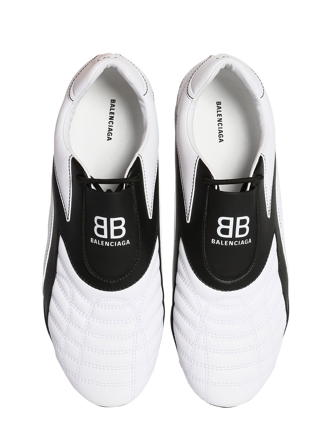 Balenciaga Zen Twotone Quilted Faux Leather Sneakers In