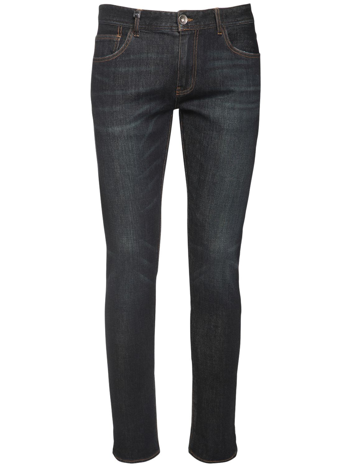 Armani Exchange Stretch Cotton Blend Denim Jeans In Indigo Denim