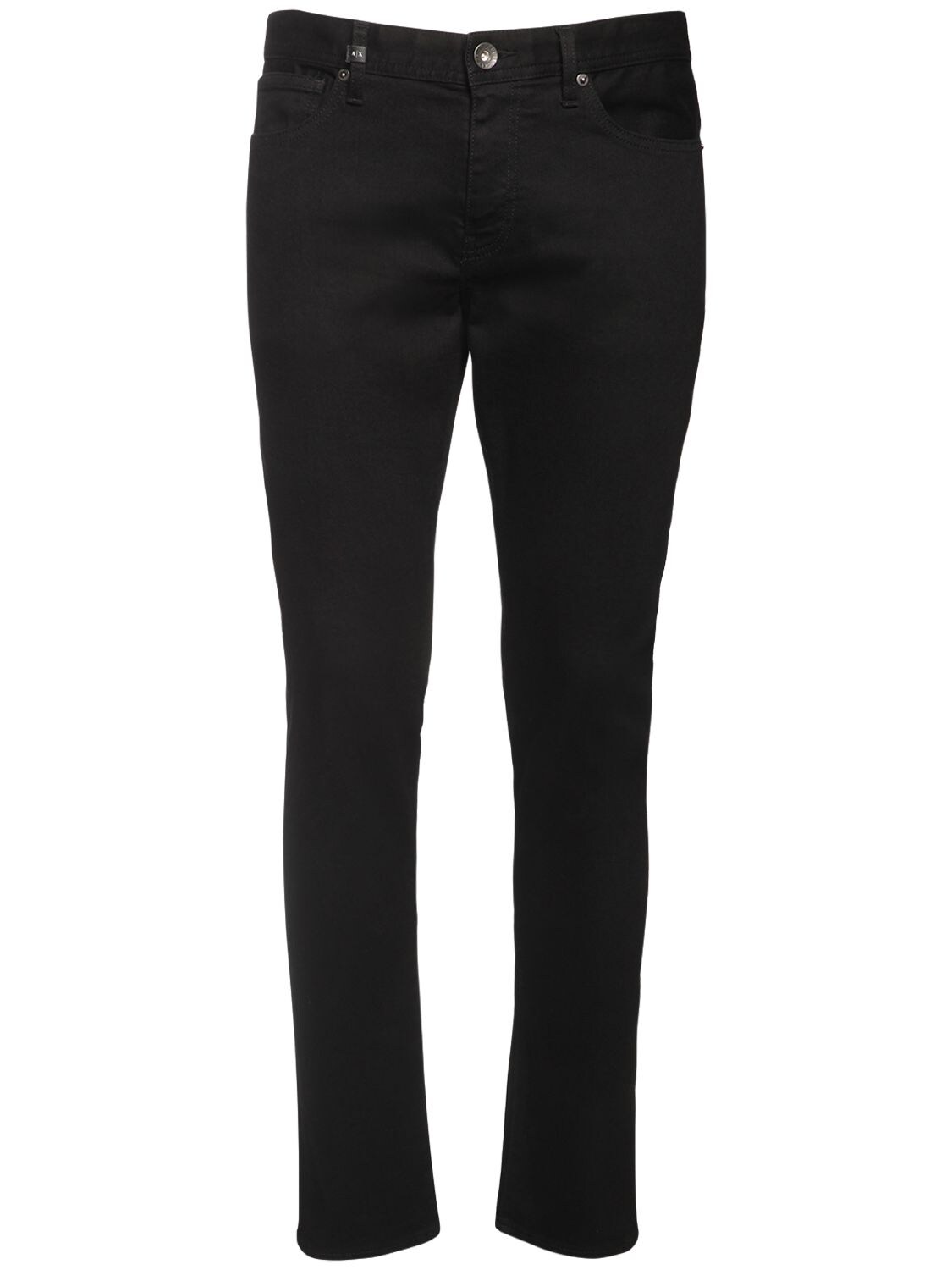 Armani Exchange Stretch Cotton Blend Denim Jeans In Black