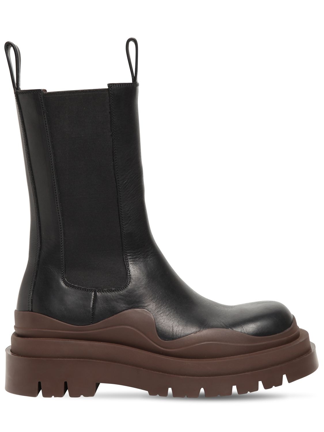 Bottega Veneta 50mm Bv Tire Leather Beatle Boots In Black,brown | ModeSens