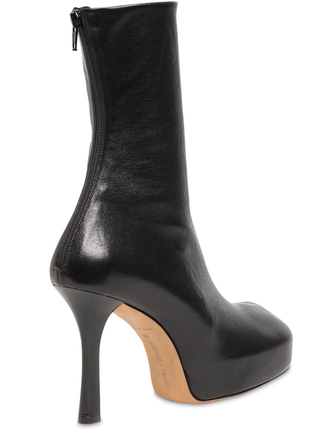 Bottega Veneta Bv Bold Square-toe Leather Platform Boots In 1000 Black ...