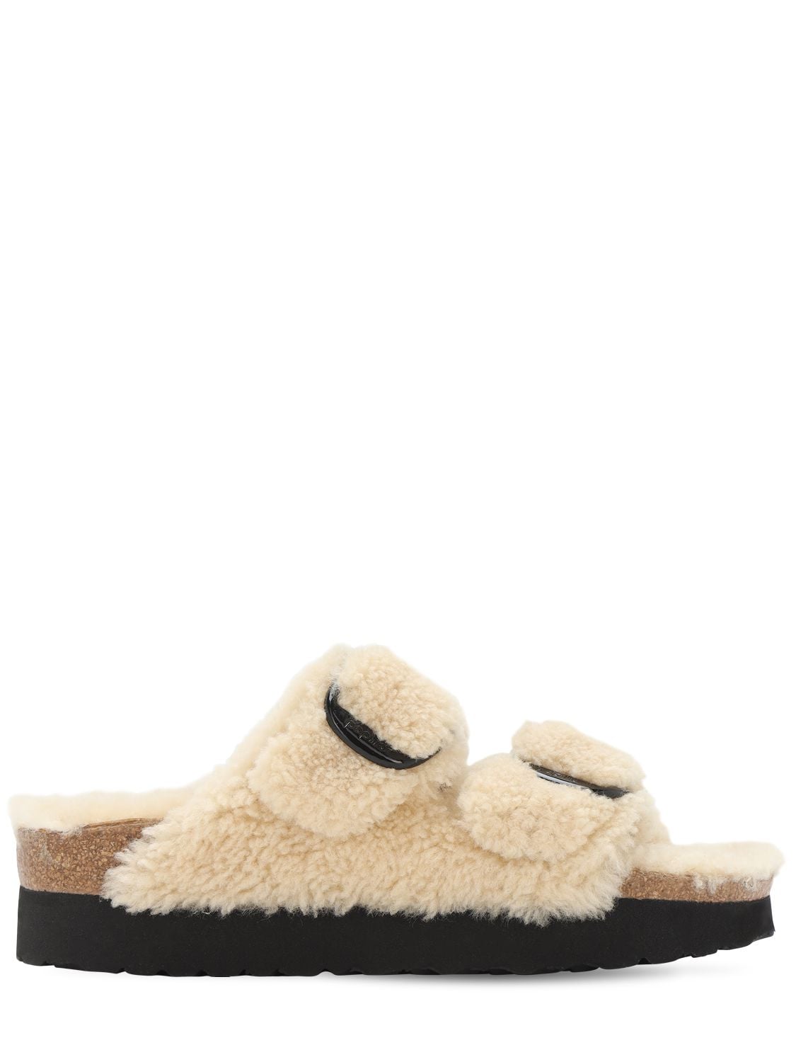 Birkenstock Papillo Arizona Teddy Shearling Sandals In Eggshell | ModeSens