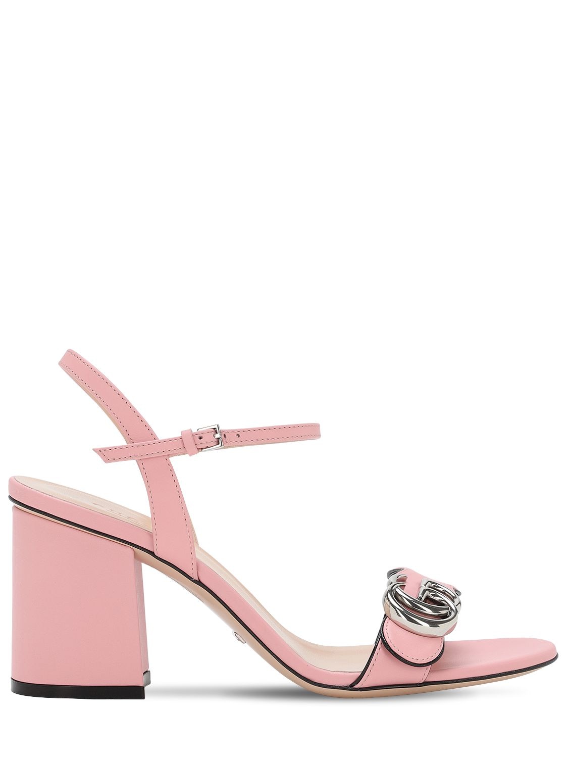Gucci 75mm Marmont Leather Sandals In Light Pink