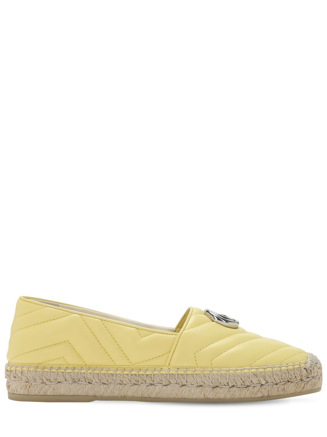 Gucci 20mm Pilar Quilted Leather Espadrilles In Light Yellow