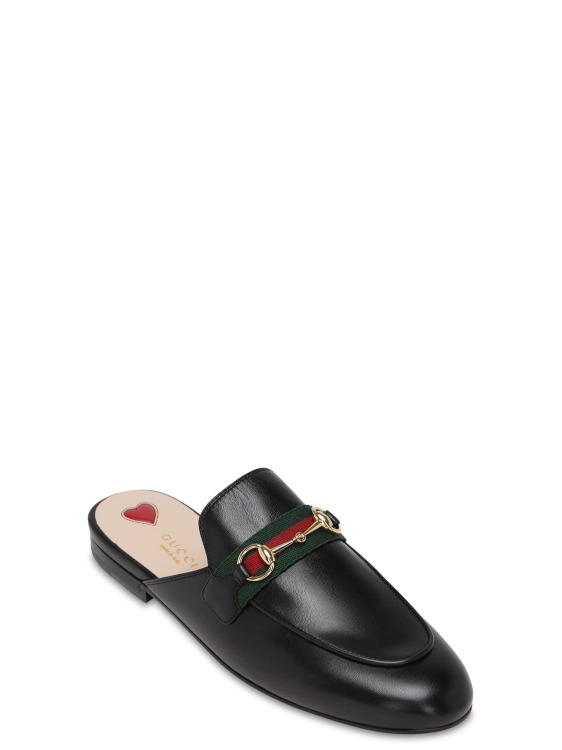 Shop Gucci 10mm Princetown Leather Mules In Black