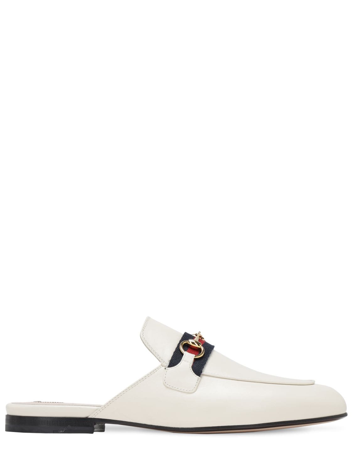 Shop Gucci 10mm Princetown Leather Mules In White