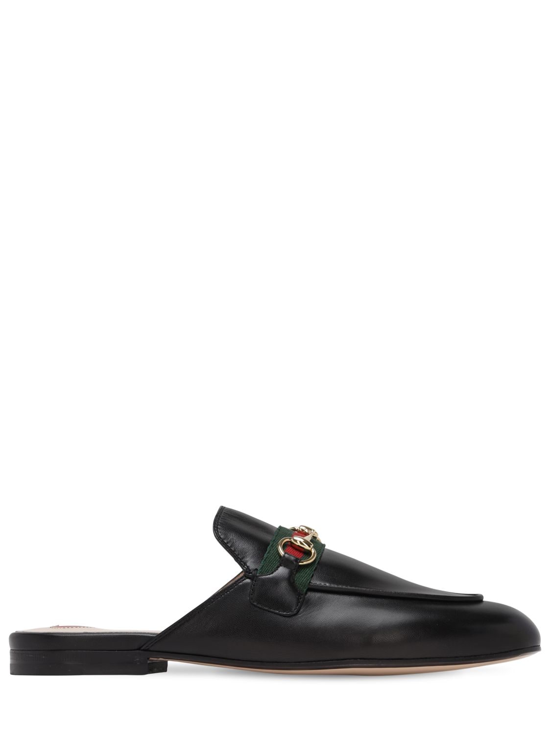 Shop Gucci 10mm Princetown Leather Mules In Black