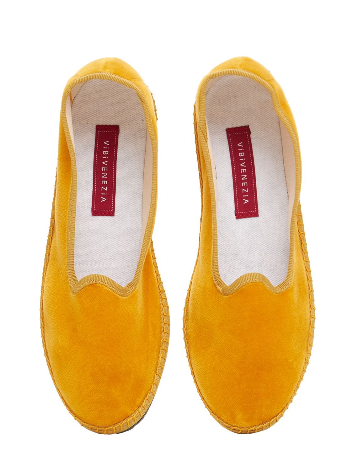 Shop Vibi Venezia 10mm Doge Velvet Slippers In Yellow