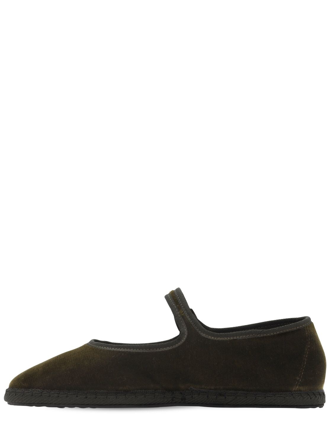 Shop Vibi Venezia 10mm Mary Jane Bottiglia Velvet Slippers In Olive Green