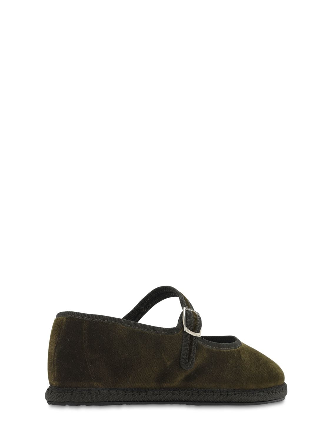 Shop Vibi Venezia 10mm Mary Jane Bottiglia Velvet Slippers In Olive Green