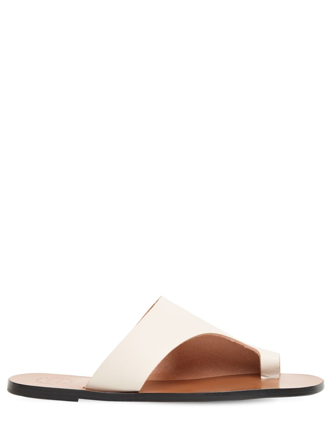 Atp Atelier 10mm Leather Thong Sandals In Off White
