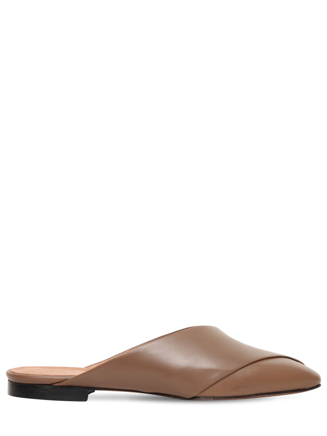 Atp Atelier 10mm Leather Mules In Khaki