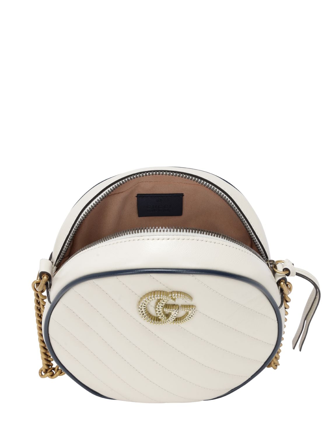 Gucci Gg Circle Leather Camera Bag In Mystic White | ModeSens