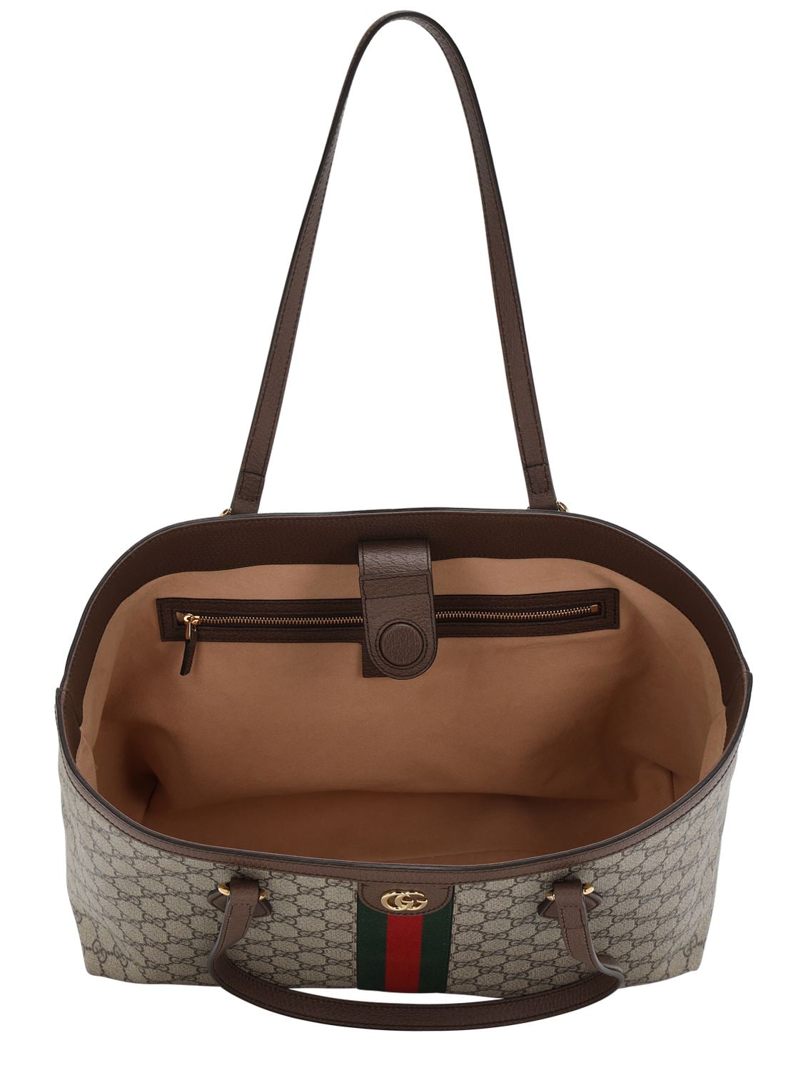 Shop Gucci Ophidia Gg Supreme Original Tote Bag In Brown