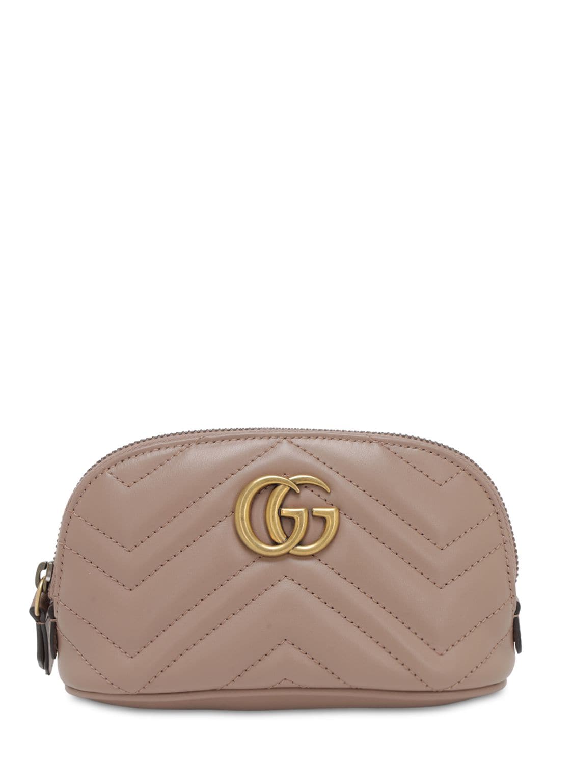 Gucci Small Gg Marmont Leather Beauty Bag In Porcelain Rose