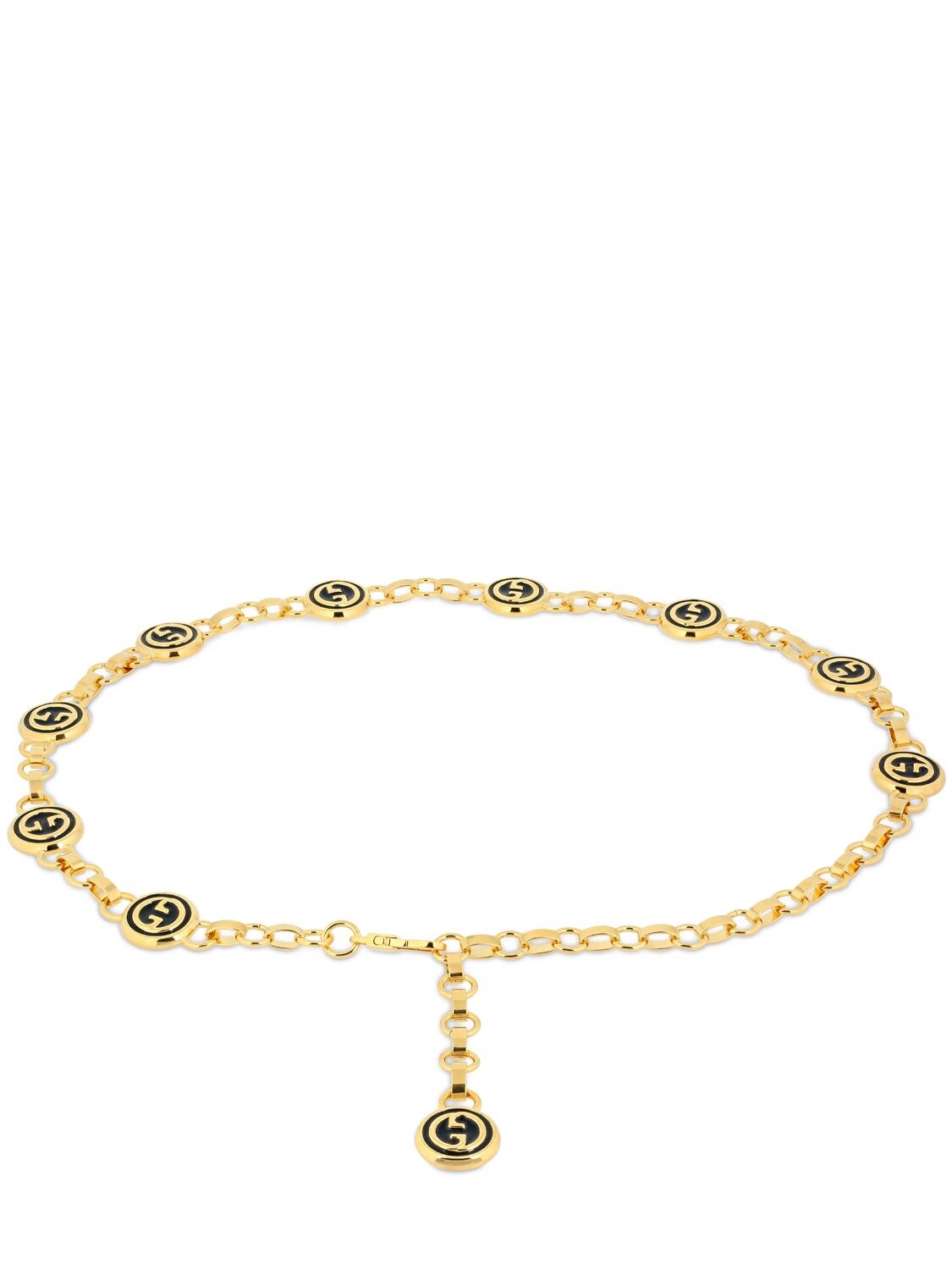 Gucci Logo-embellished Gold-tone Chain Belt In 8192 Gld/bl | ModeSens