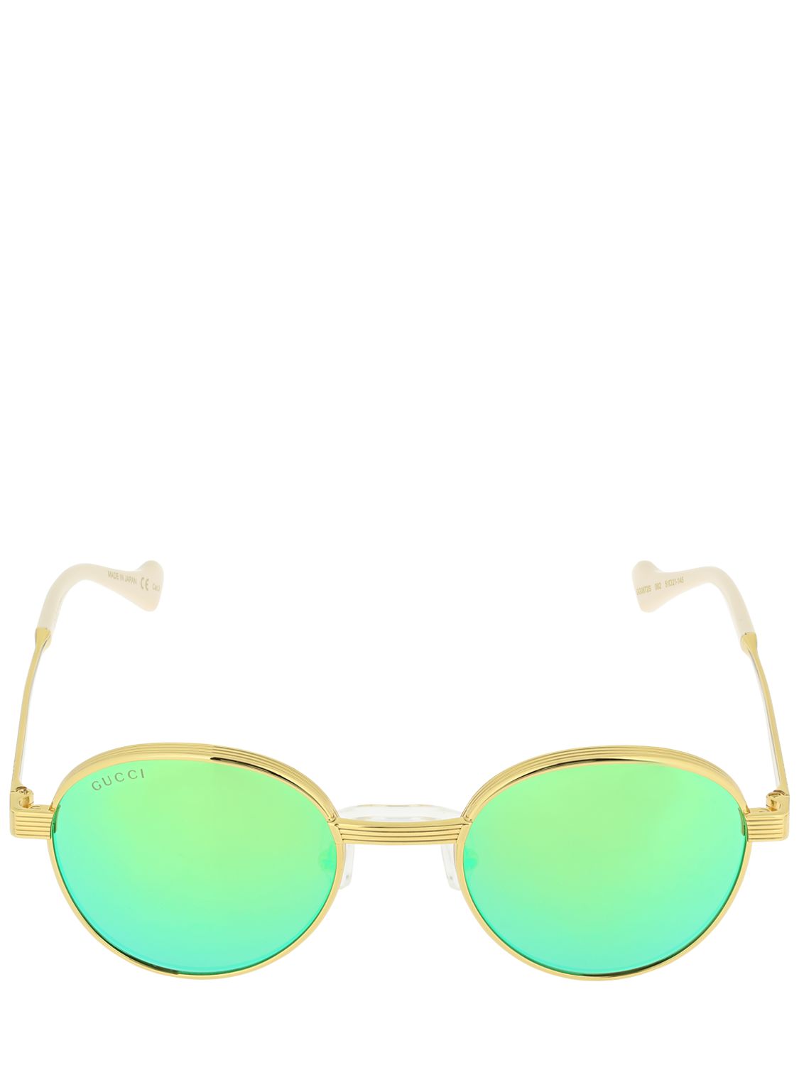 gucci round frame metal sunglasses