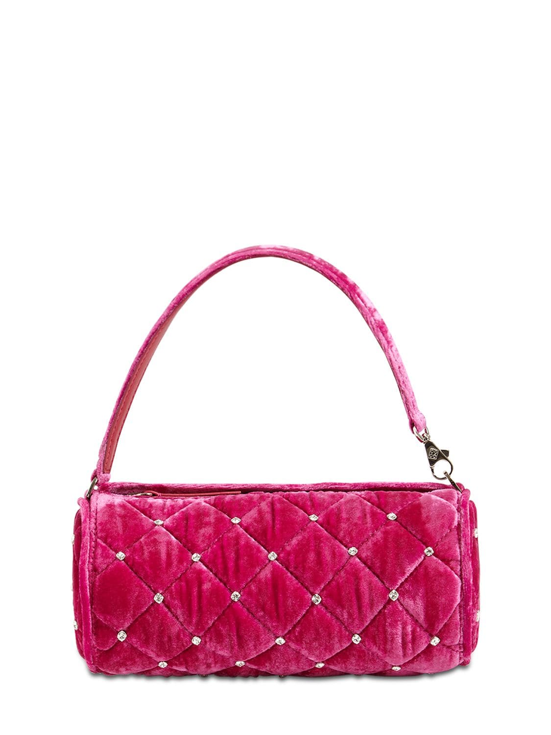 Les Petits Joueurs Bon Bon Velvet Baguette Top Handle Bag In Magic Pink