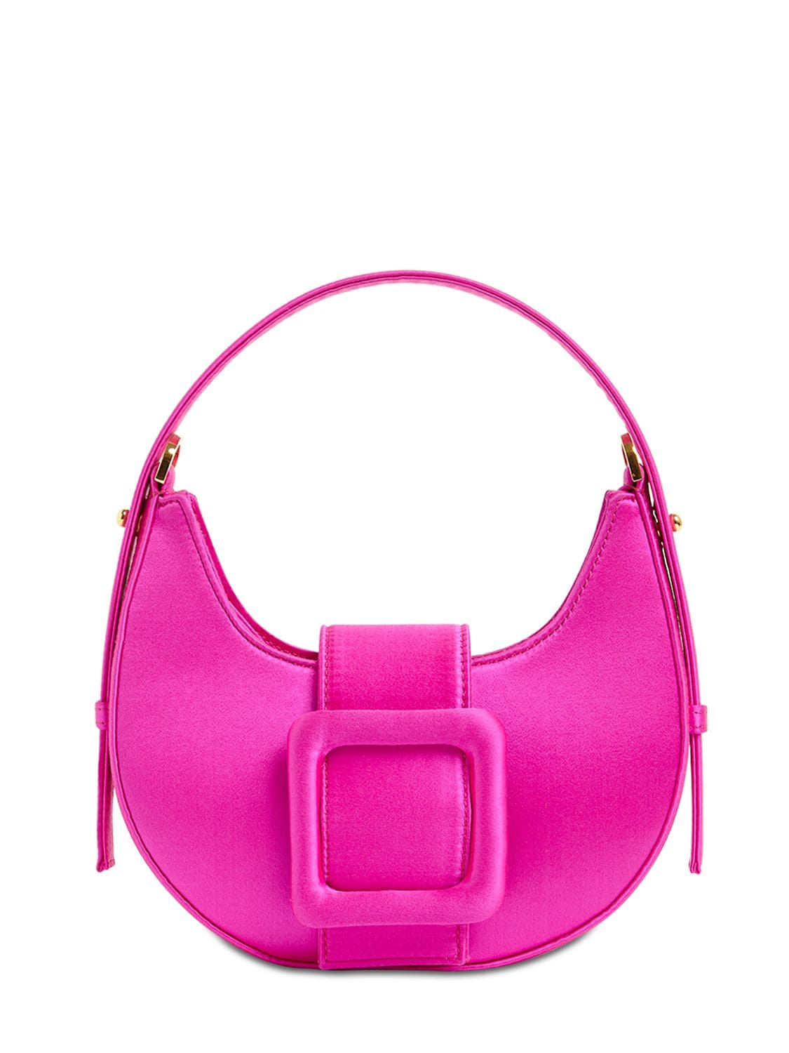 Les Petits Joueurs Cindy Silk Satin Top Handle Bag In Magic Pink