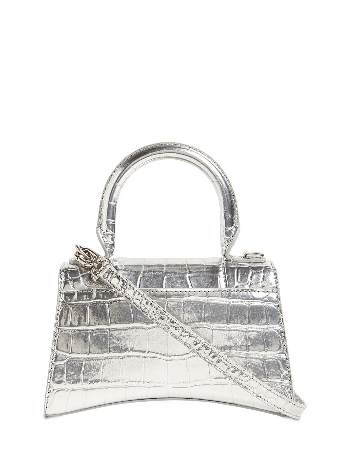 Balenciaga Hourglass Xs Embellished Croc-effect Leather Top Handle Bag ...