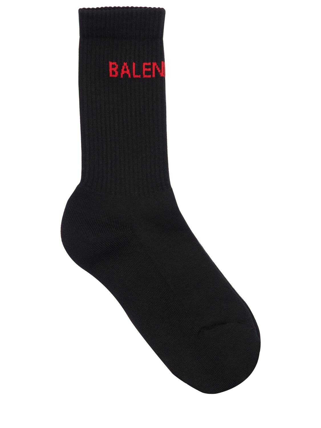 Balenciaga Logo Jacquard Cotton Socks In Black