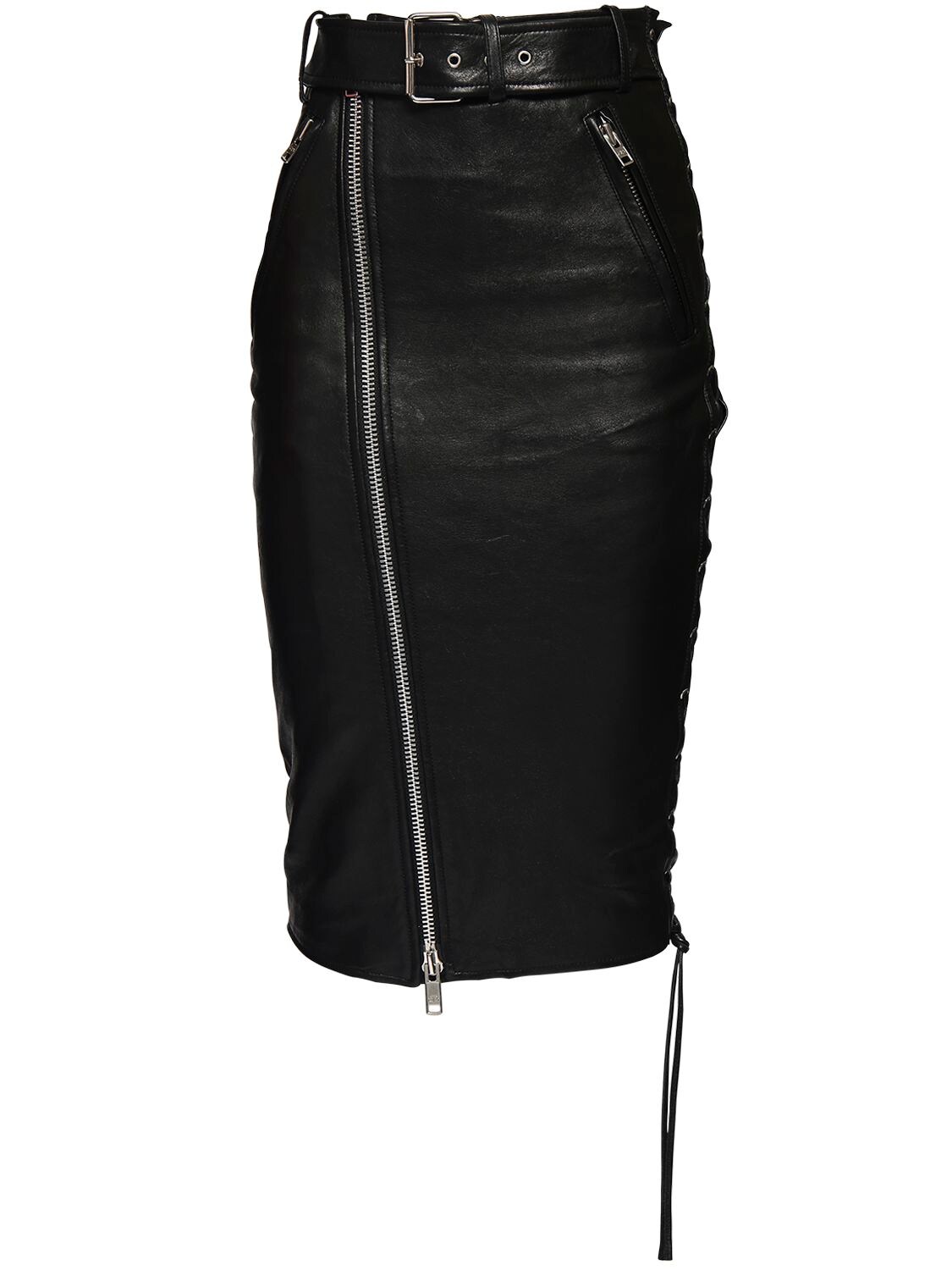 balenciaga leather skirt