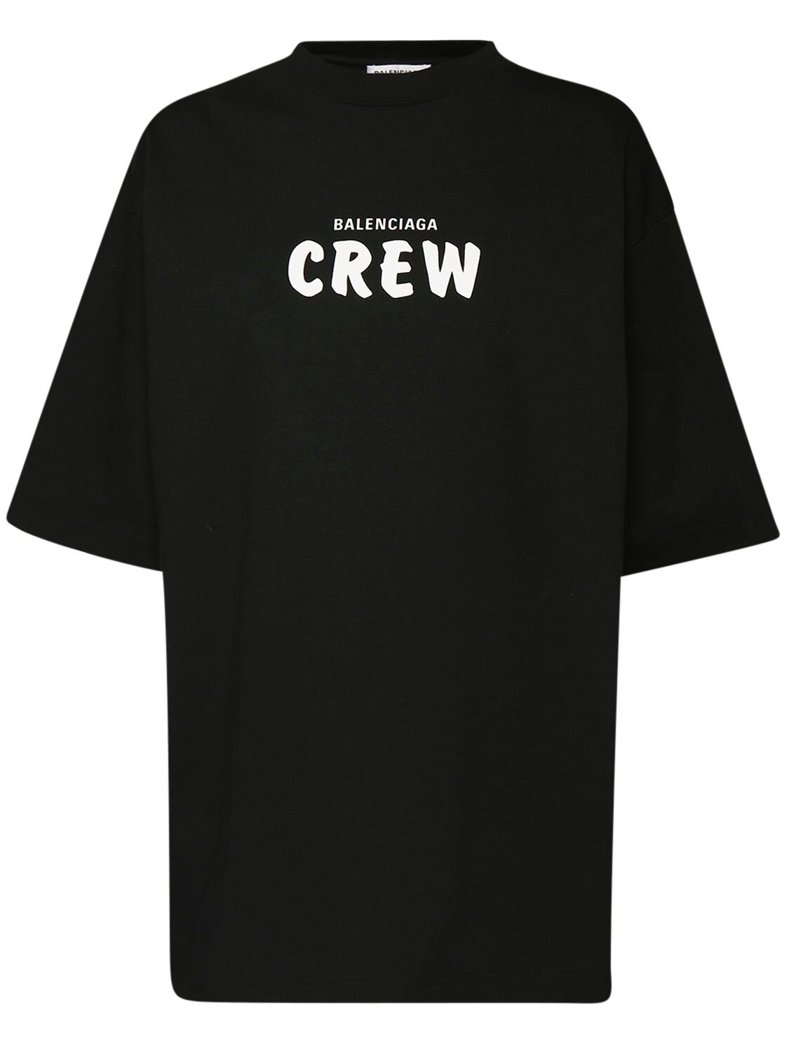 BALENCIAGA 大廓型“CREW”印花棉质平纹针织T恤,72IIUU058-MTA3MA2