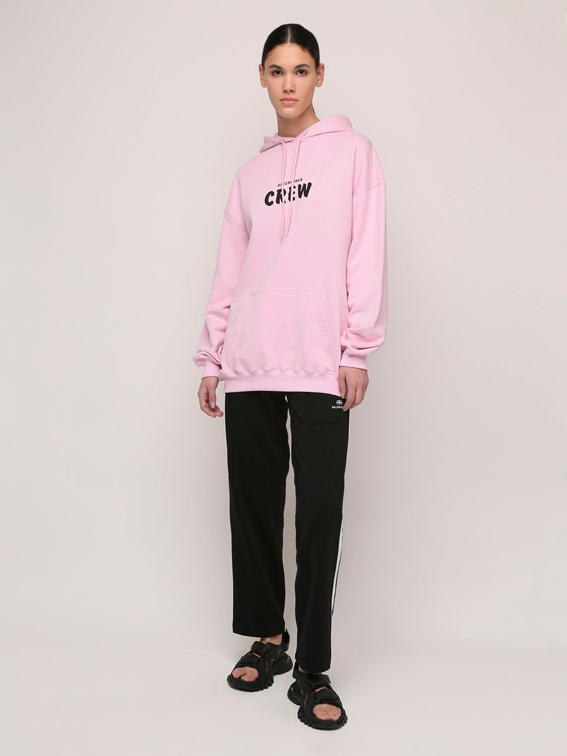 balenciaga crew hoodie pink