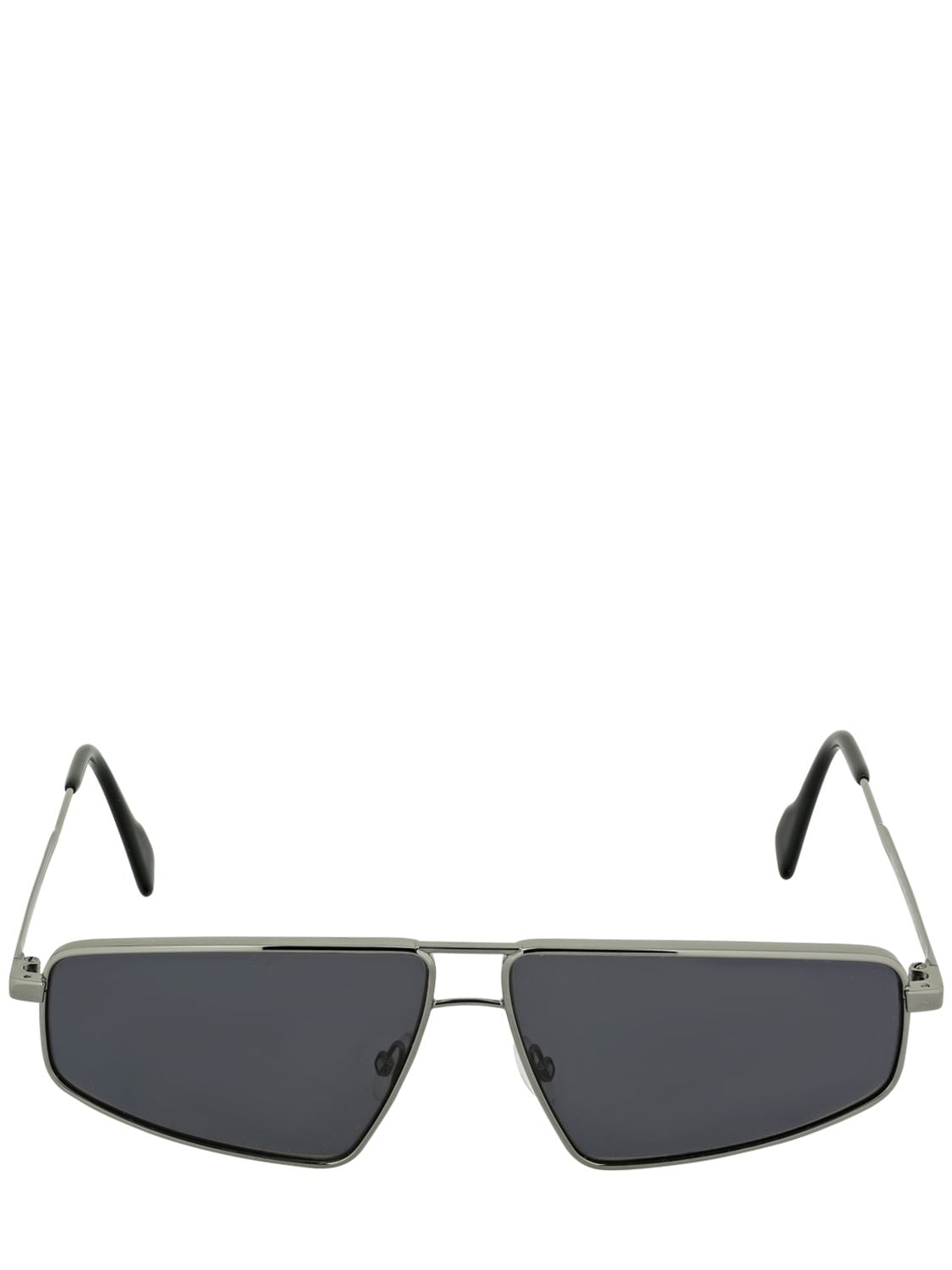 Andy Wolf Sterling Squared Metal Sunglasses In Silver,grey