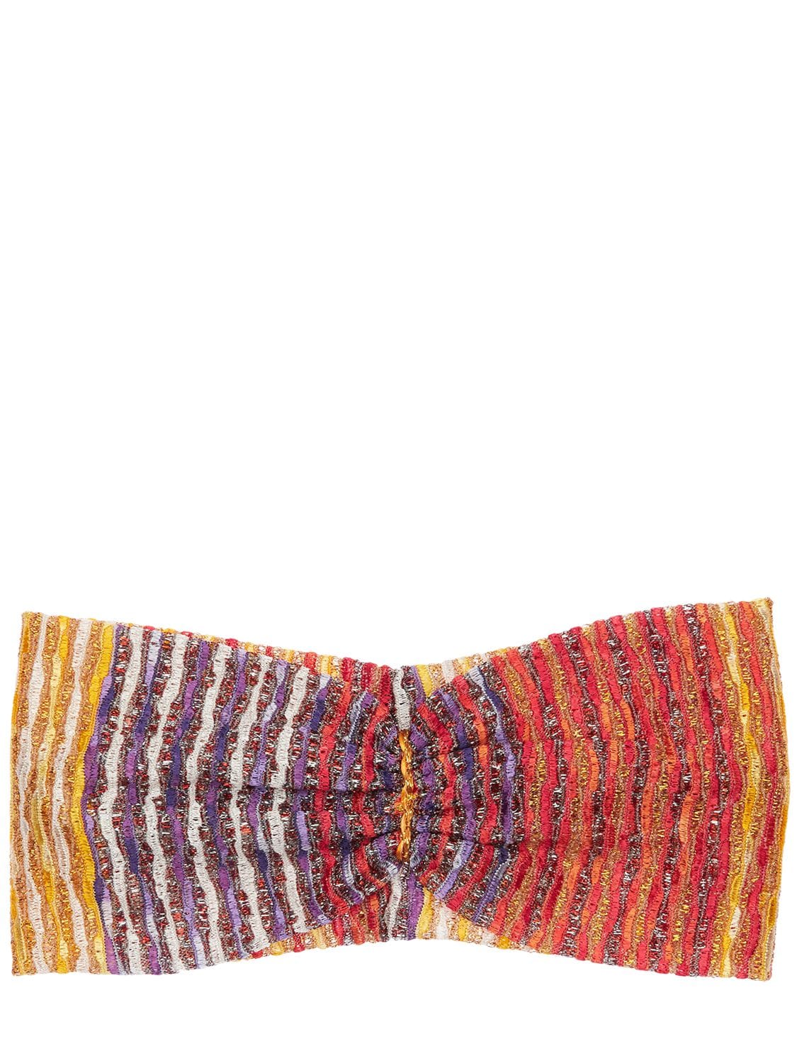 Missoni Multicolor Stripe Lurex Headband In Red,multi