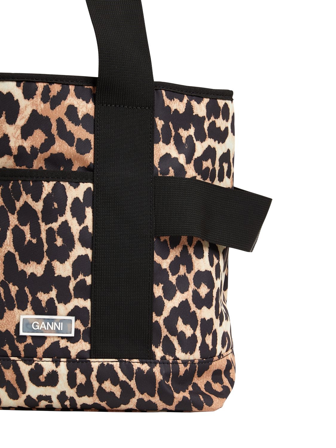 fluffy leopard print tote bag