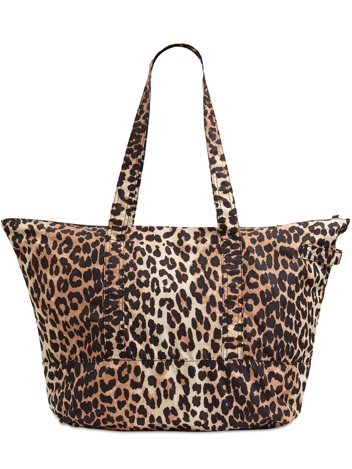 Ganni Leopard Print Nylon Duffle Bag | ModeSens