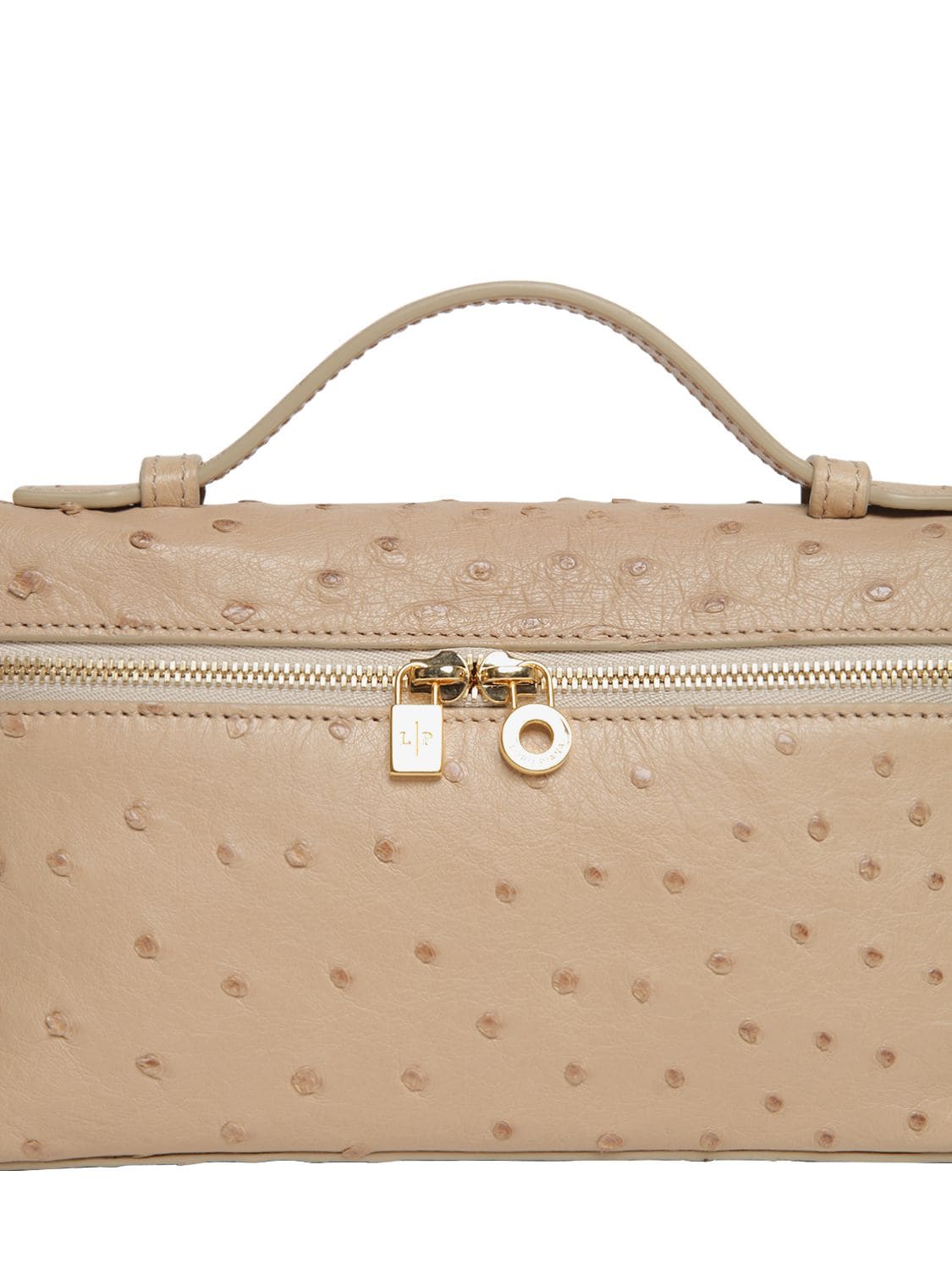 Loro Piana - Handbag Micro Bale Bag, Beige, Ostrich Leather, One-Size