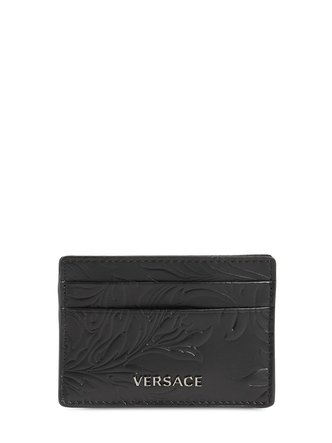 Versace - Logo baroque leather card holder - | Luisaviaroma