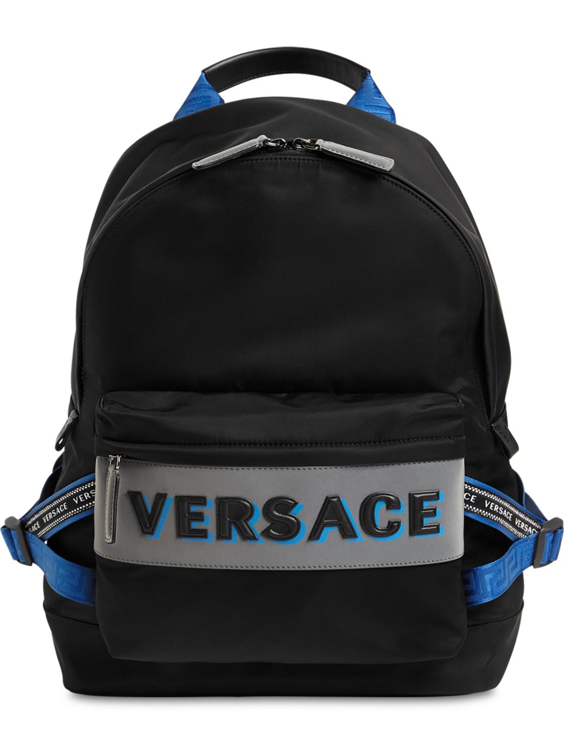 Versace Logo Nylon Backpack In Black | ModeSens