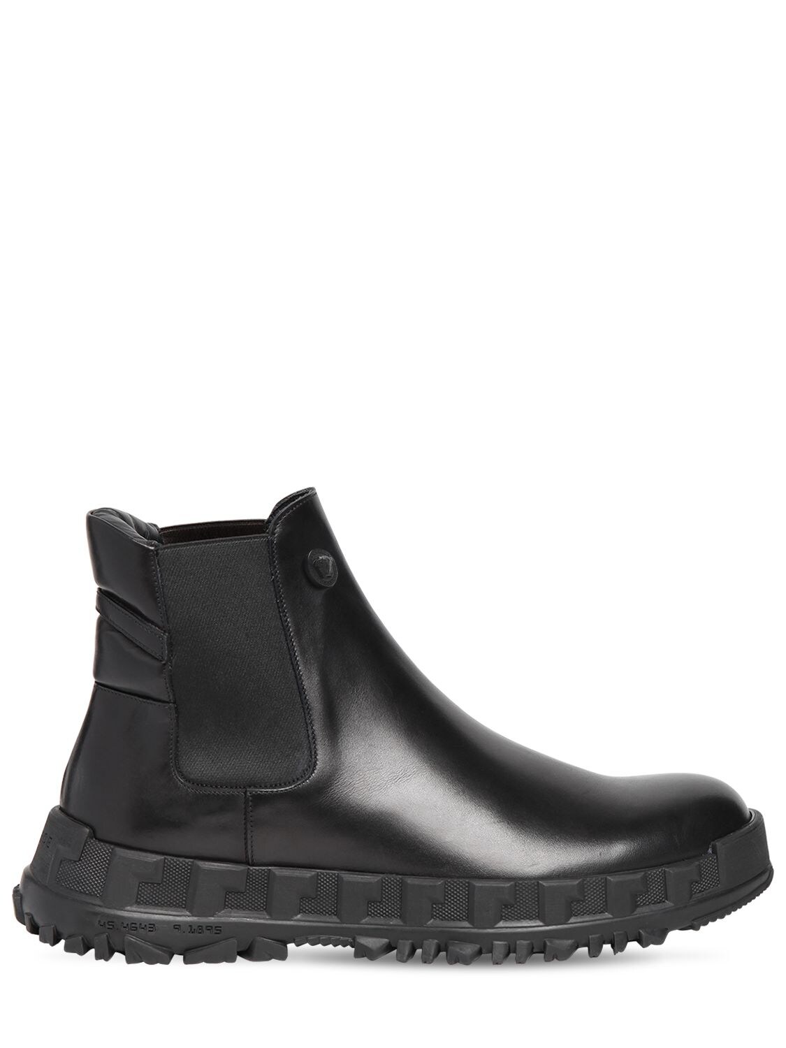 VERSACE CHAIN SOLE LEATHER CHELSEA BOOTS