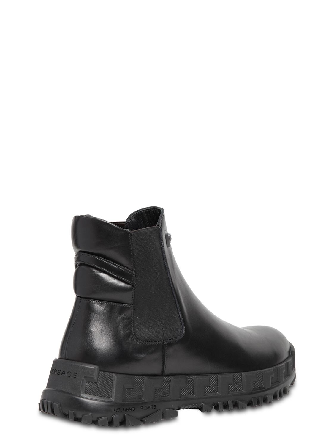 VERSACE CHAIN SOLE LEATHER CHELSEA BOOTS