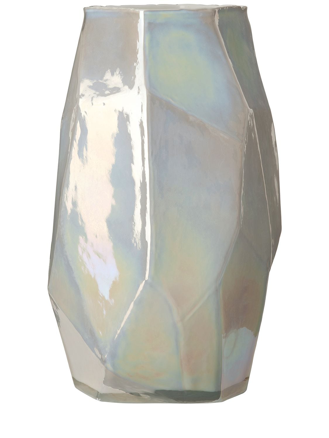 Image of Large Graphic Luster White Vase