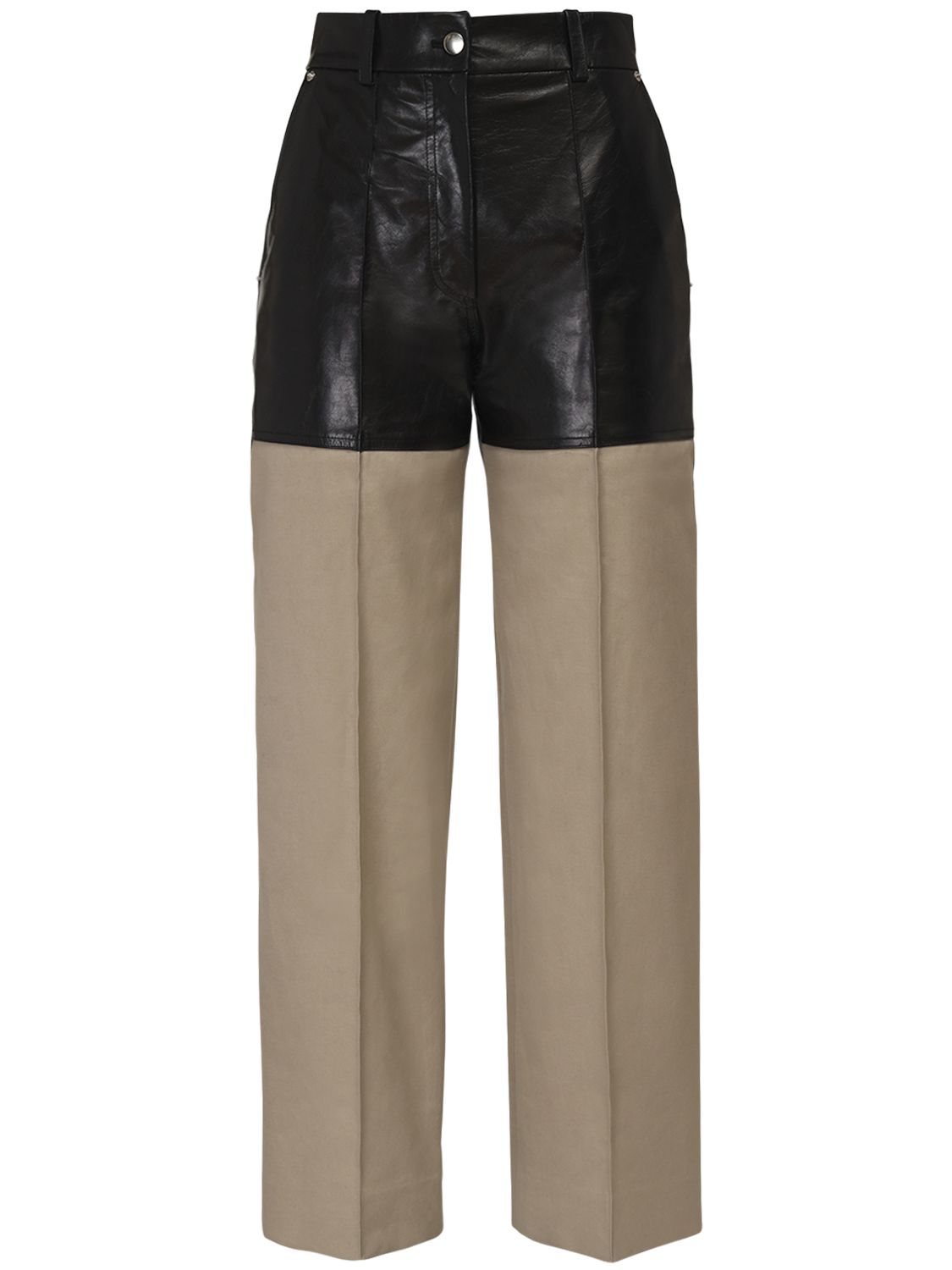 Hose Aus Leder Und Canvas