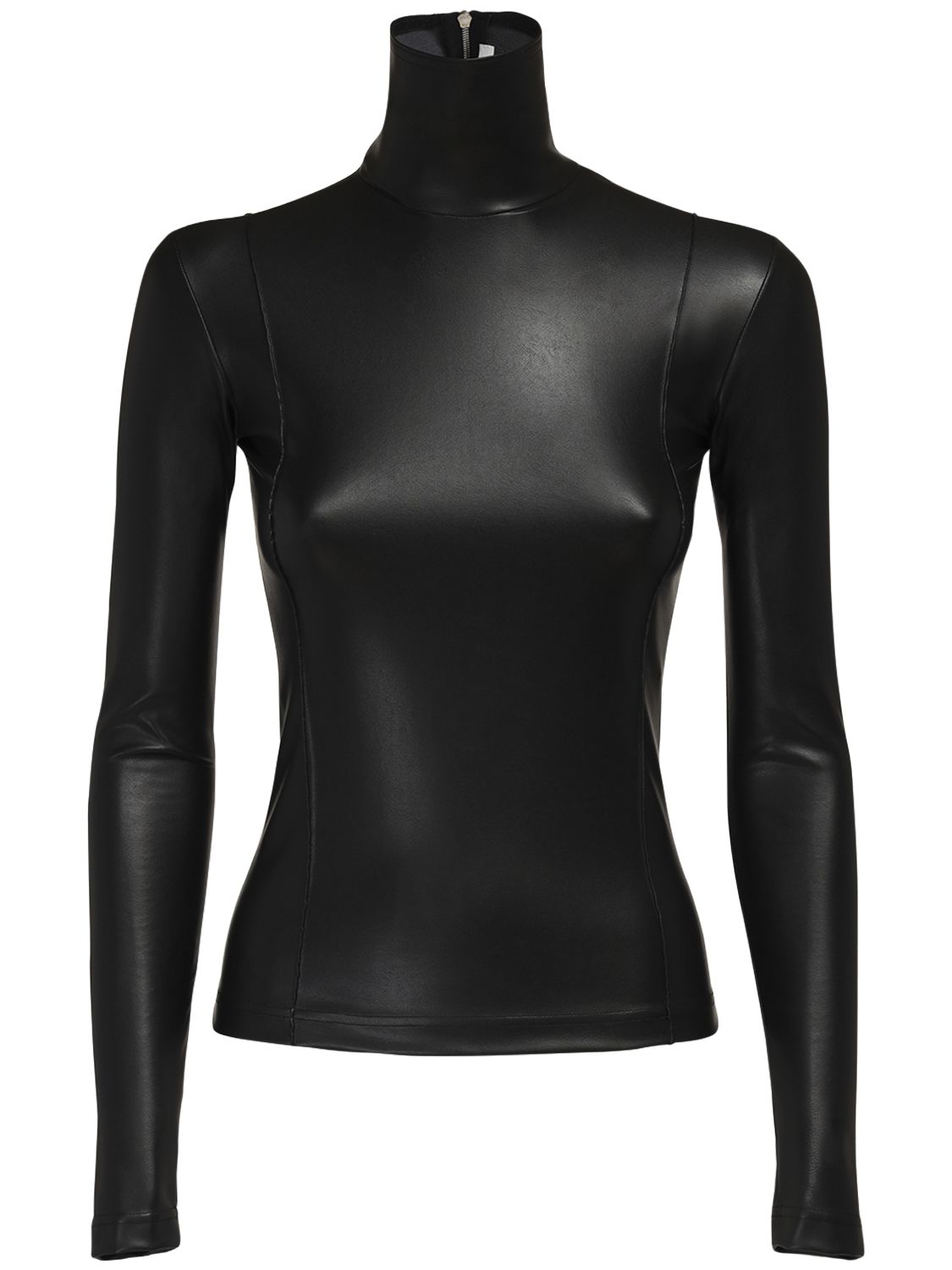 Peter Do - Faux leather turtleneck top 